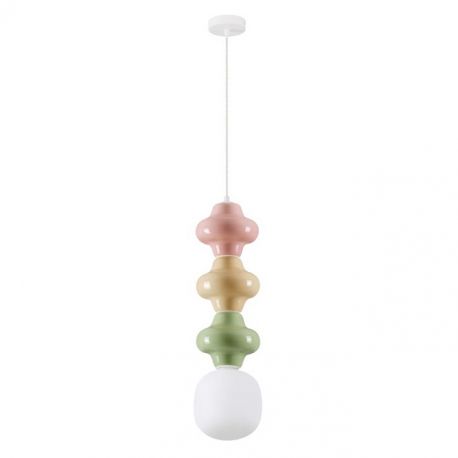 Pendule, Lustre suspendate - Pendul ceramic design modern CHIC roz/ verde/ galben