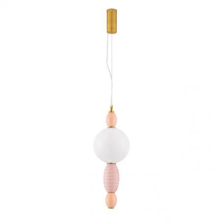 Pendule, Lustre suspendate - Pendul ceramic design modern LED CLEMENTINE portocaliu/ roz