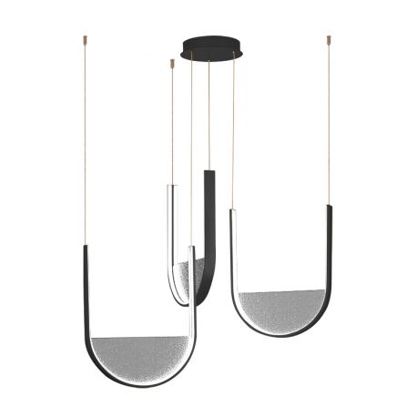 Pendule, Lustre suspendate - Lustra design modern LED DECO negru/ gri deschis