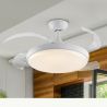 Lustra LED cu Ventilator si telecomanda, lame retractabile Venturi alb