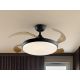 Lustre cu ventilator - Lustra LED cu Ventilator si telecomanda, lame retractabile Venturi negru