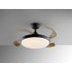 Lustre cu ventilator - Lustra LED cu Ventilator si telecomanda, lame retractabile Venturi negru