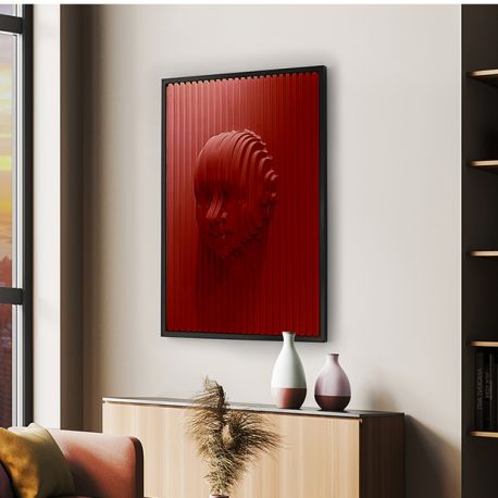 Decoratiuni perete - Tablou / Basorelief decoratiune perete Red Face 90X120cm