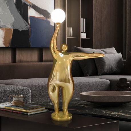 Statuete - Figurina decorativa / Lampa de masa design lux El globo aurie