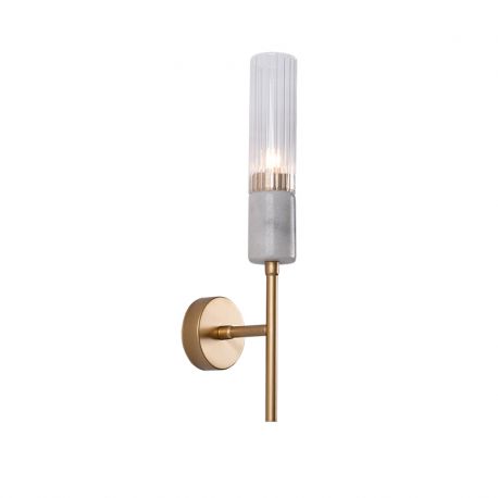 Aplice, corpuri de iluminat pentru pereti - Aplica design decorativ modern MARBLE alb/auriu