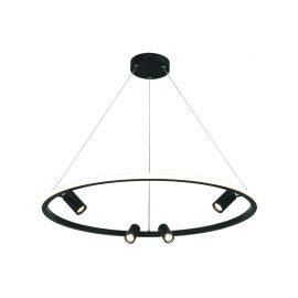 Pendule, Lustre suspendate - Lustra LED dimabila design modern Rings D-79cm negru