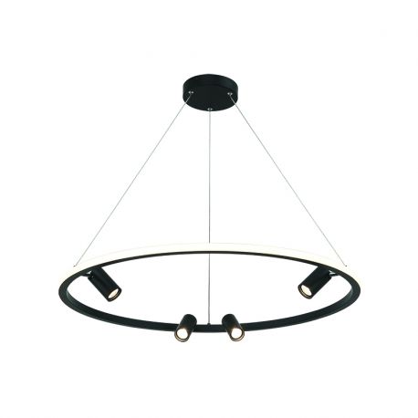 Pendule, Lustre suspendate - Lustra LED dimabila design modern Rings D-79cm negru
