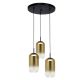 Lustra LED suspendata design decorativ Chloe 3L negru/auriu