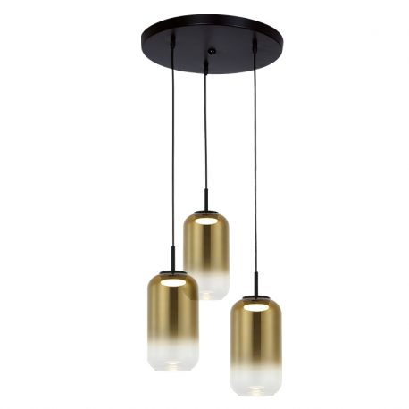 Pendule, Lustre suspendate - Lustra LED suspendata design decorativ Chloe 3L negru/auriu