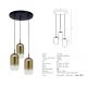 Pendule, Lustre suspendate - Lustra LED suspendata design decorativ Chloe 3L negru/auriu