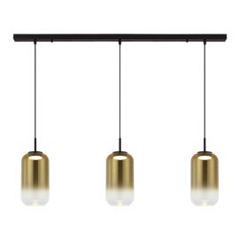 Pendule, Lustre suspendate - Lustra LED suspendata design decorativ Chloe 3L negru/auriu