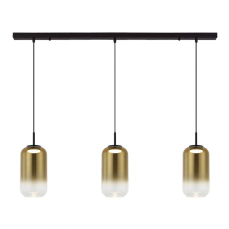 Pendule, Lustre suspendate - Lustra LED suspendata design decorativ Chloe 3L negru/auriu