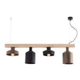 Pendule, Lustre suspendate - Lustra suspendata design decorativ Kinsey lemn/metal