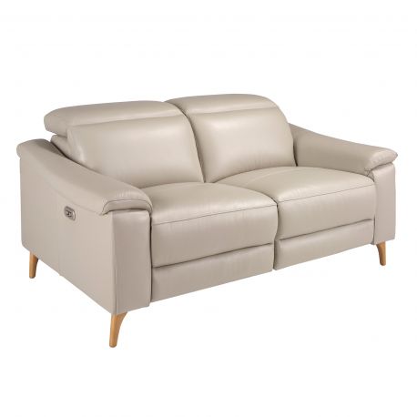 Canapele - Canapea 2 locuri eleganta, design LUX cu functia relax Cowhide taupe grey