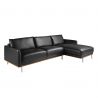 Coltar LUX 5 locuri design italian cu sezlong dreapta Cowhide black