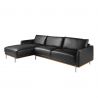 Coltar LUX 5 locuri design italian cu sezlong stanga Cowhide black
