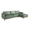 Coltar LUX design italian cu sezlong dreapta Cowhide verde