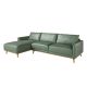 Coltar LUX design italian cu sezlong stanga Cowhide verde
