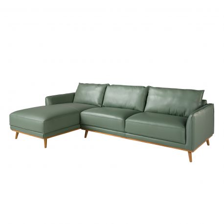 Coltare - Coltar LUX design italian cu sezlong stanga Cowhide verde