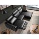 Coltare - Coltar LUX design italian cu sezlong dreapta si functia relax Cowhide negru