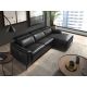 Coltare - Coltar LUX design italian cu sezlong dreapta si functia relax Cowhide negru