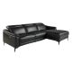 Coltare - Coltar LUX design italian cu sezlong dreapta si functia relax Cowhide negru