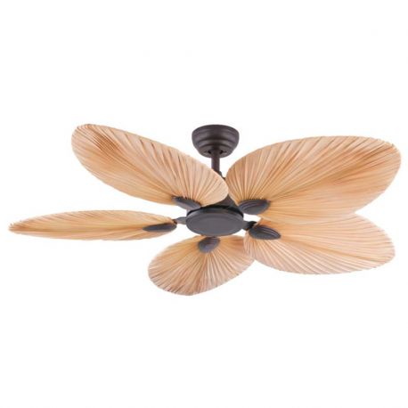 Lustre cu ventilator - Ventilator de tavan cu telecomanda Palm maro/ natural