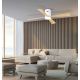 Lustre cu ventilator - Lustra LED cu Ventilator si telecomanda Sarah crom/maro