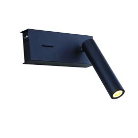 Aplice, corpuri de iluminat pentru pereti - Aplica de perete cu spot LED directionabil, USB Charger Nihad negru