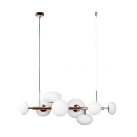 Pendule, Lustre suspendate - Lustra moderna cu 8 surse de lumina Omi auriu