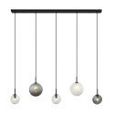 Lustra suspendata design decorativ Iris line fumuriu/frost-white