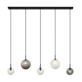 Pendule, Lustre suspendate - Lustra suspendata design decorativ Iris line fumuriu/frost-white