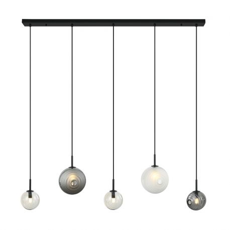 Pendule, Lustre suspendate - Lustra suspendata design decorativ Iris line fumuriu/frost-white
