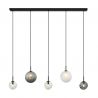 Lustra suspendata design decorativ Iris line fumuriu/frost-white