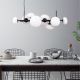 Pendule, Lustre suspendate - Lustra moderna cu 8 surse de lumina Omi negru