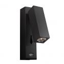 Aplica moderna cu spot LED directionabil USB Charger Hotel negru