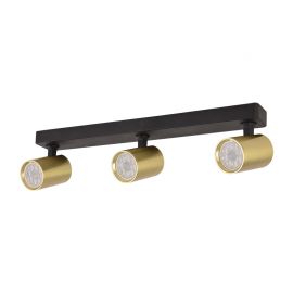 Plafoniere cu spoturi, Spoturi aplicate - Plafoniera cu 3 spoturi GU10 LED Minimal negru/alama