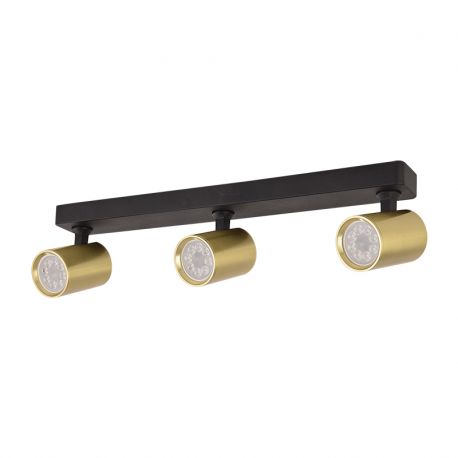 Plafoniere cu spoturi, Spoturi aplicate - Plafoniera cu 3 spoturi GU10 LED Minimal negru/alama