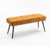 Bancheta tapitata design modern Boutique 100cm, galben mustar
