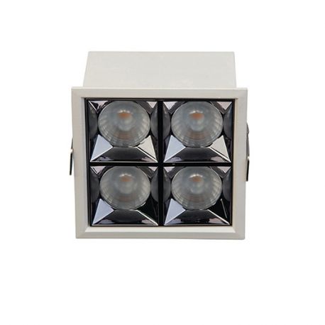 Spoturi tavan fals - Corp incastrabil cu 4 spoturi LED Sandy White