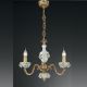 Candelabre, Lustre - Candelabru design clasic din alama decorat cu flori ceramice 9110