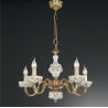Candelabru design clasic din alama decorat cu flori ceramice 9110
