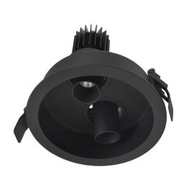 Spoturi tavan fals - Corp incastrabil cu 2 mini spoturi LED mobile Trimless negru