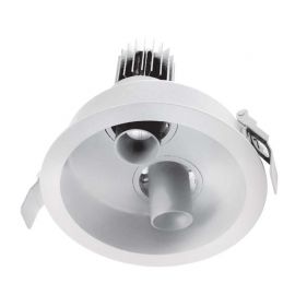 Spoturi tavan fals - Corp incastrabil cu 2 mini spoturi LED mobile Trimless alb