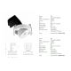 Spoturi tavan fals - Spot LED reglabil Trimless 9W 2700K alb