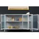 Vitrine - Vitrina moderna din metal si sticla Amsterdam 105cm, greige