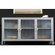 Vitrine - Vitrina moderna din metal si sticla Amsterdam 105cm, greige