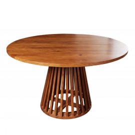 Mese dining - Masa rotunda din lemn de salcam Maison Jade 130cm