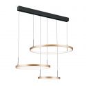 Lustra LED suspendata cu 3 inele SPHERE aurie