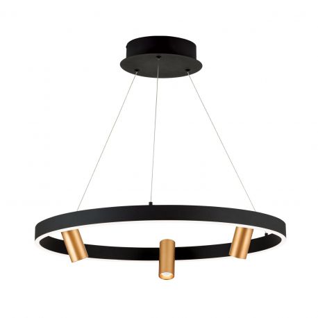 Pendule, Lustre suspendate - Lustra LED suspendata cu 3 spoturi BERLIN negru/auriu